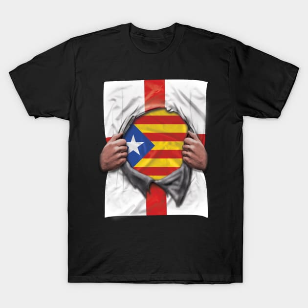 Catalonia Flag English Flag Ripped - Gift for Catalan From Catalonia T-Shirt by Country Flags